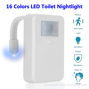 No Bad Reviews Motion Sensor LED Toilet Bowl Night Light with 16 Colors Light